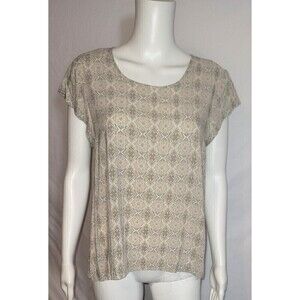 Cynthia Rowley Asymmetrical Crew Neck Blouse Size L